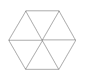 マッチ棒１２本で正三角形が６個